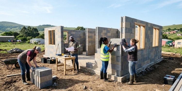 Tijolos de plástico reciclado que permitem construir uma casa em cinco dias
