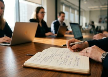 Psicologia das anotações manuscritas em reuniões