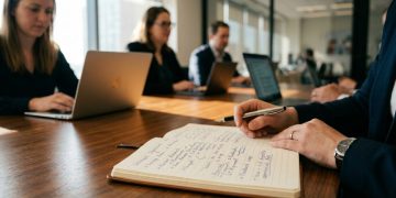 Psicologia das anotações manuscritas em reuniões