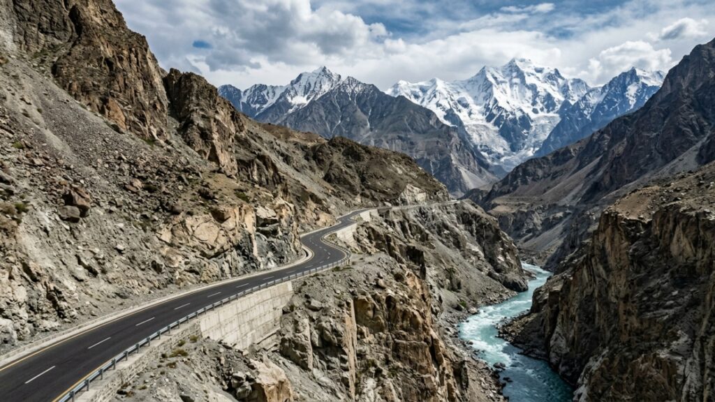 A rodovia pavimentada mais alta do mundo erguida a 4.600 metros de altitude cravada na Cordilheira dos Himalaias