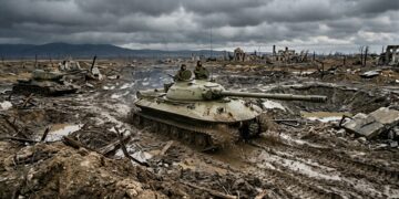 O tanque de guerra com 4 lagartas e formato de disco voador projetado para sobreviver a uma explosão nuclear