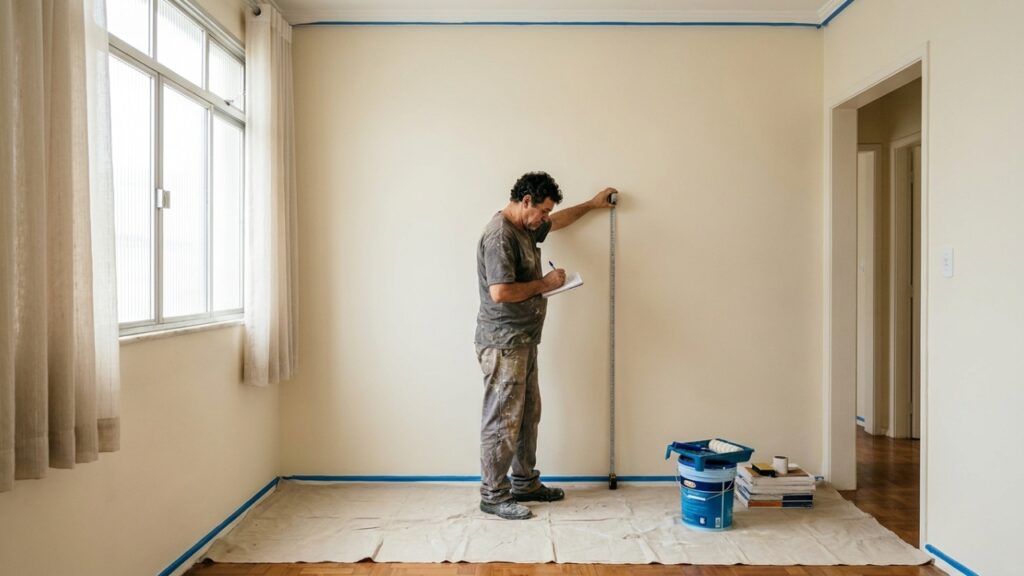Quanto custa contratar um pintor para pintar um apartamento de 50 m² em 2026 e por que parede manchada pesa no orçamento
