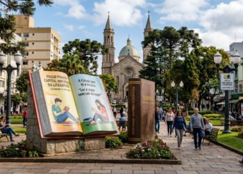 Única Capital Nacional da Literatura por lei federal: praças decoradas com livros gigantes marcam o cenário desta referência intelectual sul
