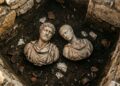 Estatuas romanas de 1.700 anos são achados de bruços em um antigo lagar