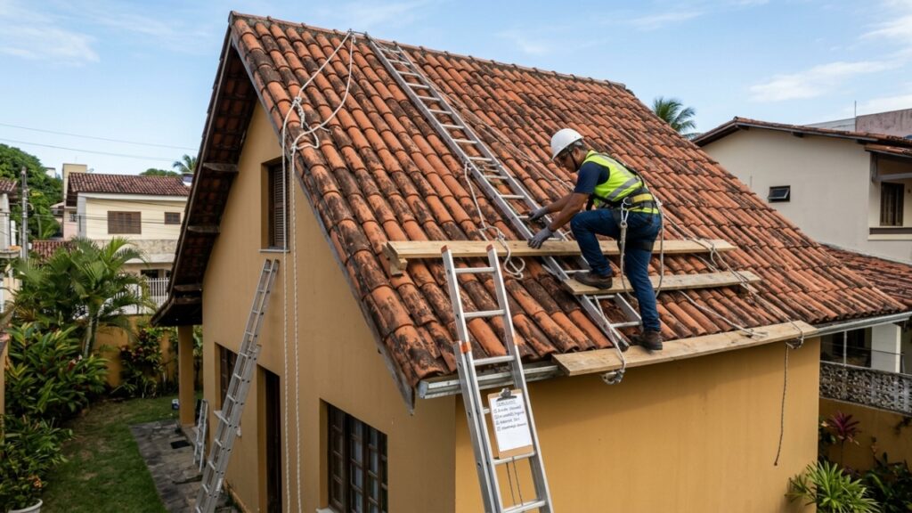 Quanto um telhadista cobra para trocar telhas quebradas e revisar o telhado em 2026
