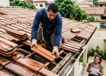 Quanto um telhadista cobra de mão de obra para substituir 120 metros quadrados de telhas cerâmicas quebradas em 2026