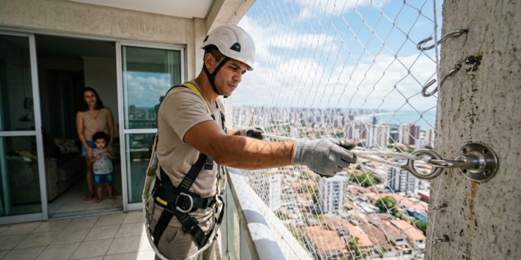 Quanto um instalador de redes cobra para fixar telas de proteção de nylon em cinco janelas de apartamento em 2026