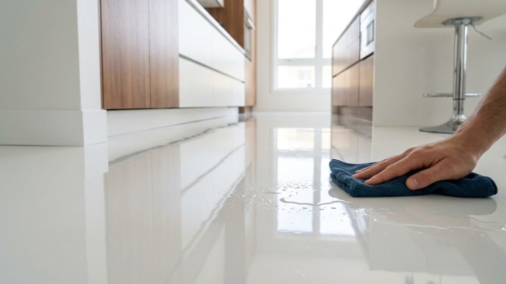 Quanto um aplicador de resina cobra para instalar o piso autonivelante de porcelanato líquido em uma área de 25 m² em 2026