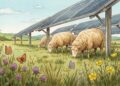 Ovelhas em usina solar e biodiversidade no solo