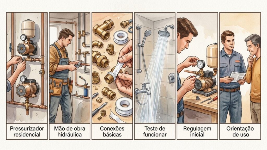 Custo para instalar pressurizador de água residencial