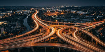 Composto por dezoito alças de acesso distribuídas em cinco níveis de pistas, o complexo viário de Birmingham, na Inglaterra, ganhou fama como Spaghetti Junction