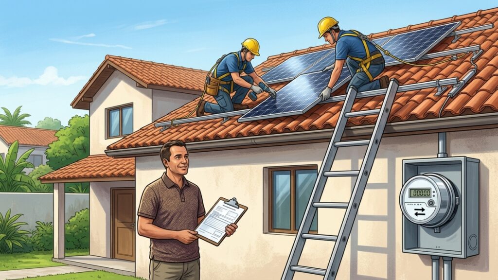 Quanto custa instalar energia solar em uma casa pequena e em quanto tempo a conta de luz começa a compensar?