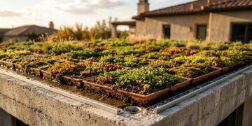 Telhado verde modular em lajes e coberturas quentes