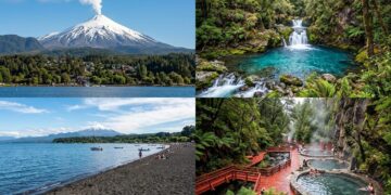 Com uma praia de areia vulcânica na beira de um lago, e localizada na base de um vulcão ativo, a charmosa cidade é a capital da aventura no Chile