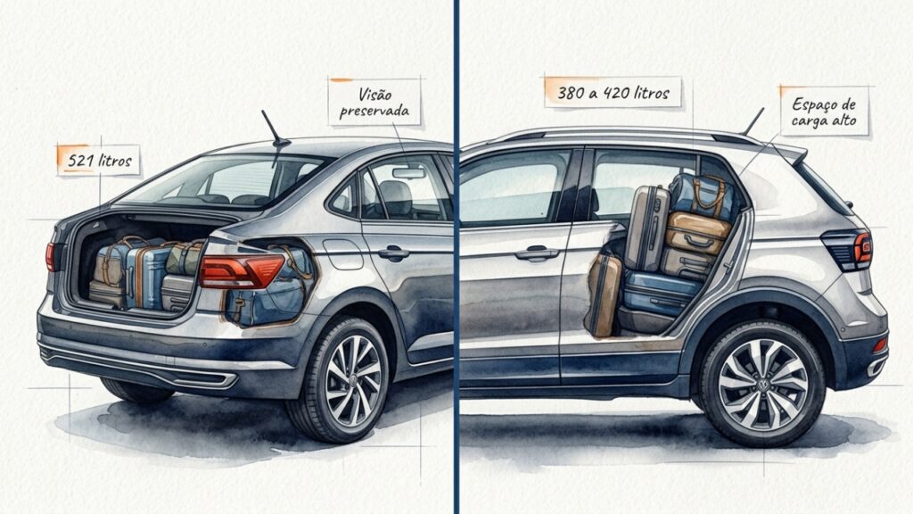 O sedã de 521 litros que parece discreto por fora esconde um porta-malas capaz de constranger muito SUV compacto