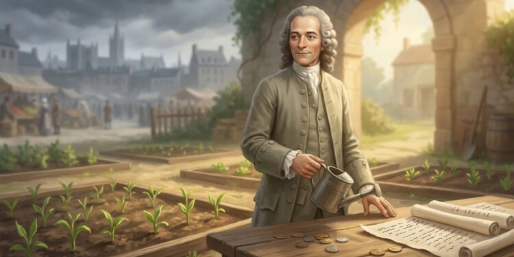 Voltaire, crítico das ilusões humanas que preferia trabalho concreto a lamento vazio: “Devemos cultivar nosso jardim”