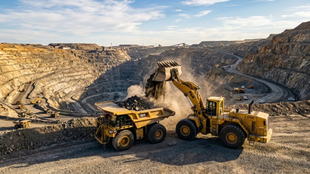 O monstro da mineração que utiliza uma pá mecânica do tamanho de um apartamento para levantar 70 toneladas de rocha num único movimento