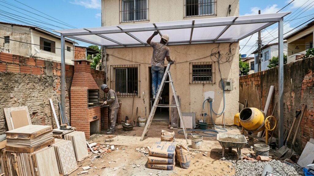Quanto um pedreiro cobra para construir uma área gourmet de 20 m2 no quintal em 2026, e quais documentos a obra pode exigir?
