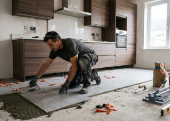 Quanto um pedreiro cobra para trocar o piso de uma cozinha de 12 m² em 2026, e por que a retirada do antigo muda tudo