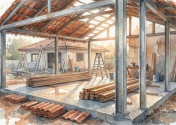 Quanto custa construir uma garagem coberta em 2026 e por que estrutura metálica, telha e caída da água mudam mais o preço do que o carro que vai ficar embaixo