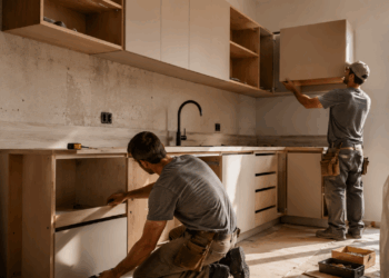 Cozinha pequena também pode parecer planejada de revista, entenda quanto custa fazer armários em L com MDF branco e puxadores cava