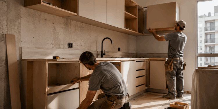 Cozinha pequena também pode parecer planejada de revista, entenda quanto custa fazer armários em L com MDF branco e puxadores cava