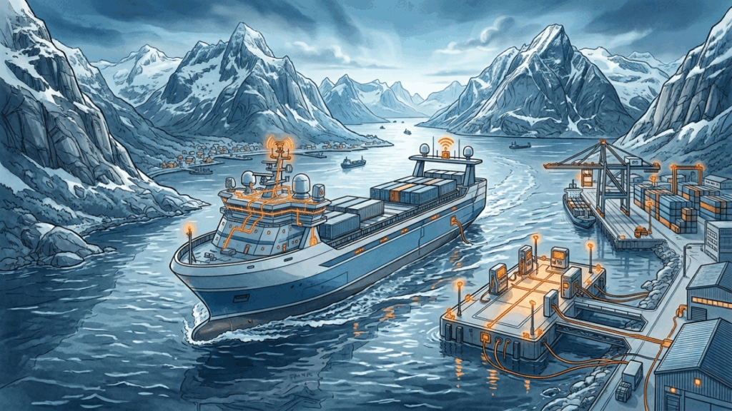 O cargueiro elétrico norueguês que navega sem emissões entre fábricas e portos troca milhares de viagens de caminhão por uma rota autônoma no fiorde