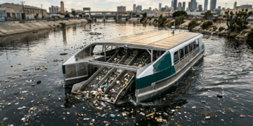 O catamarã solar autônomo que engole lixo de rios usa esteiras, sensores e caçambas inteligentes para impedir plástico de chegar ao oceano