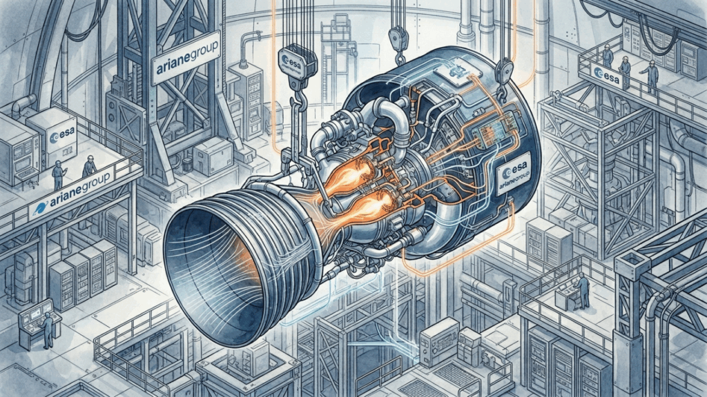 O motor europeu movido a metano que acelera e reduz potência sozinho promete preparar foguetes reutilizáveis para enfrentar a era dominada pela SpaceX