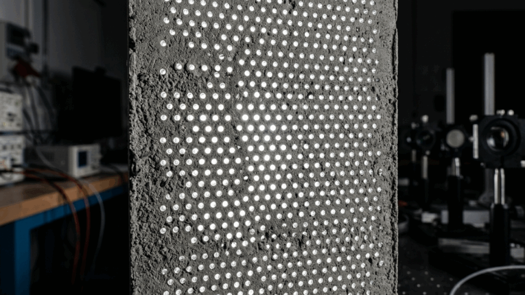 Novo concreto translúcido transmite luz por reflexão interna e revoluciona fachadas de casas