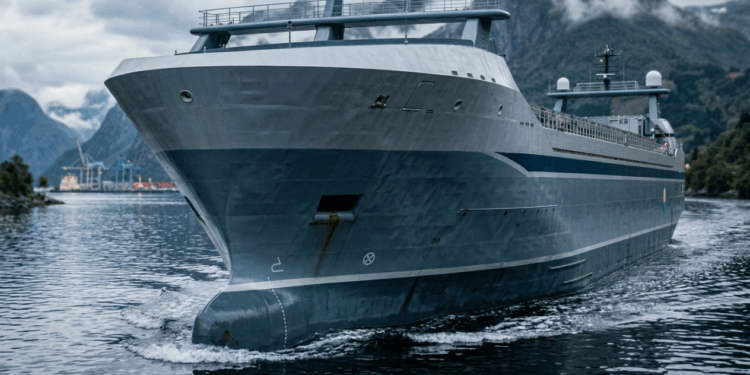 O cargueiro elétrico norueguês que navega sem emissões entre fábricas e portos troca milhares de viagens de caminhão por uma rota autônoma no fiorde