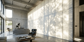Novo concreto translúcido transmite luz por reflexão interna e revoluciona fachadas de casas