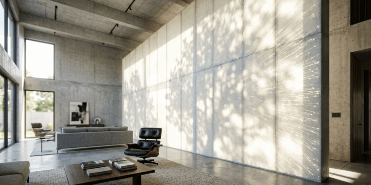 Novo concreto translúcido transmite luz por reflexão interna e revoluciona fachadas de casas