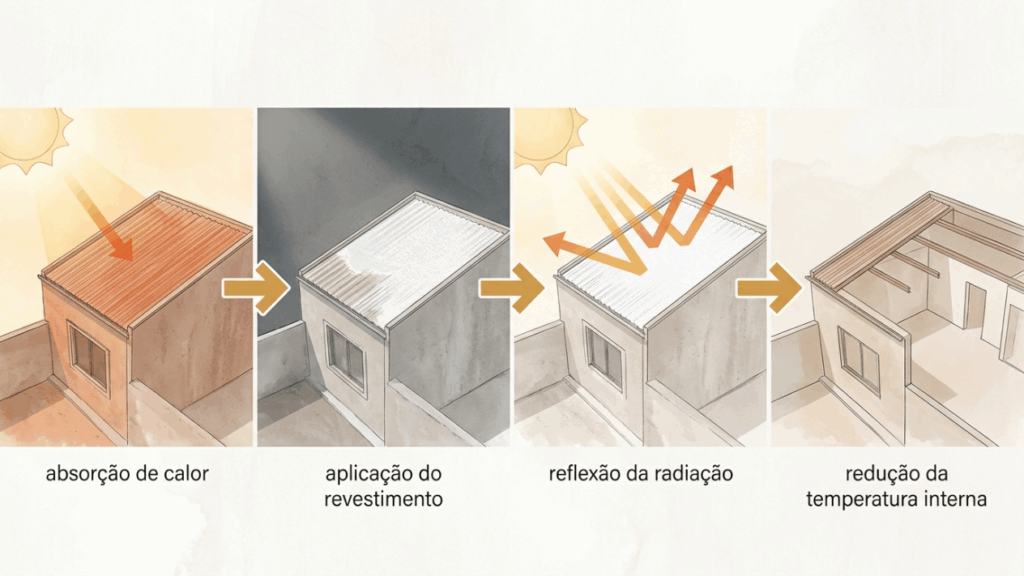 Esta tinta térmica com microesferas de cerâmica no telhado parece pintura comum de fachada, mas consegue derrubar a temperatura interna em até 5°C sem ligar um único ventilador