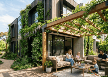 Não é parede verde cenográfica, nem jardim vertical de shopping: a trepadeira na fachada que cria sombra viva e ajuda a baixar a sensação de calor no muro