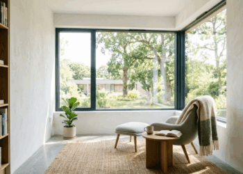 A janela de canto que parece luxo de casa de arquiteto, mas pode levar luz para dois lados da sala e fazer um terreno estreito respirar melhor