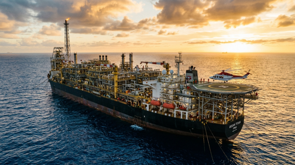 O navio-plataforma gigante que produz, processa e armazena petróleo no meio do oceano sem precisar de estrutura em terra
