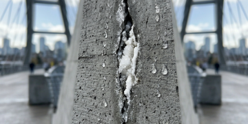 Como bactérias adormecidas no bioconcreto acordam com a chuva e consertam paredes sozinhas