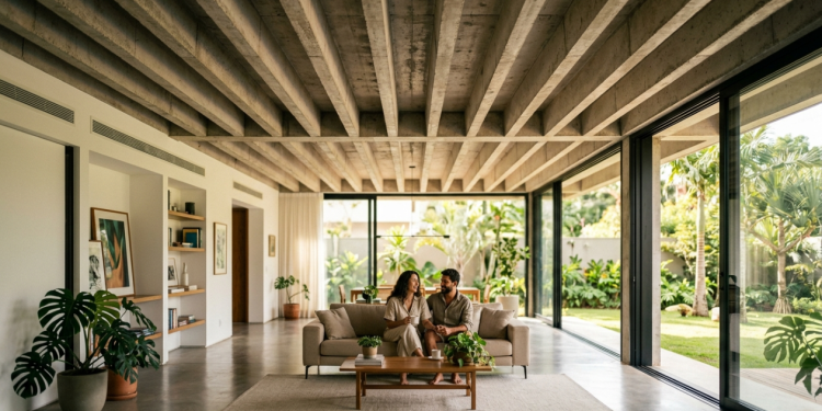 Lajes nervuradas de concreto protendido: o segredo para casas modernas com grandes vãos livres