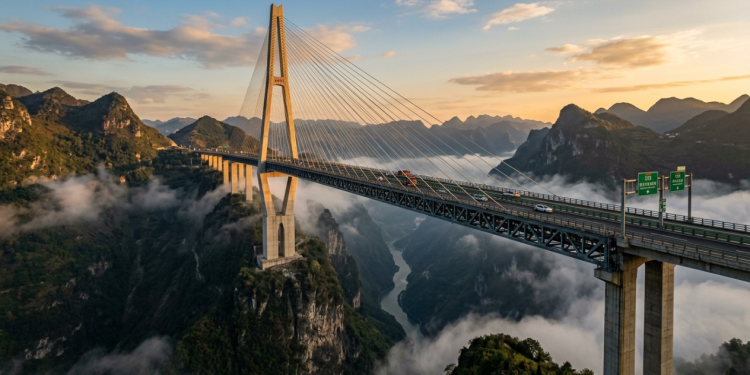 Como a Ponte Beipanjiang superou os limites da engenharia civil para conquistar o desfiladeiro