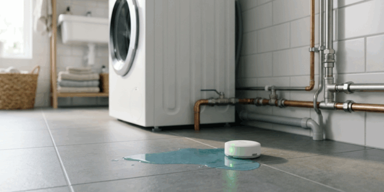 Nem vazamento descoberto tarde, nem registro fechado na correria: o sensor inteligente que detecta água fora do lugar e pode avisar antes do piso estufar