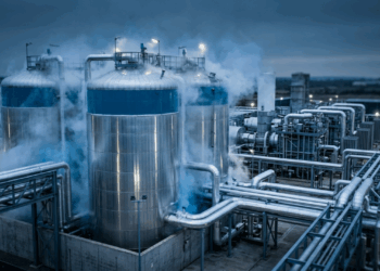 O ar líquido congelado a quase 200 graus negativos está virando bateria gigante no Reino Unido para guardar energia e devolver eletricidade quando a rede ameaça falhar