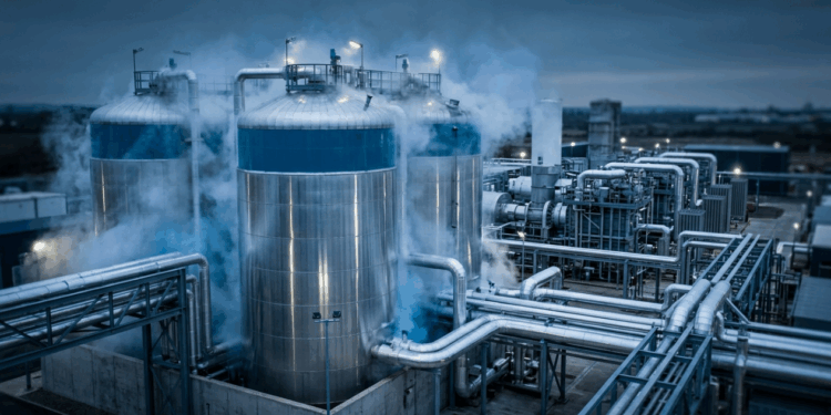 O ar líquido congelado a quase 200 graus negativos está virando bateria gigante no Reino Unido para guardar energia e devolver eletricidade quando a rede ameaça falhar