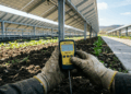 Os painéis solares erguidos sobre plantações prometem gerar eletricidade sem expulsar o agricultor da terra e ainda criar sombra útil para lavouras sensíveis
