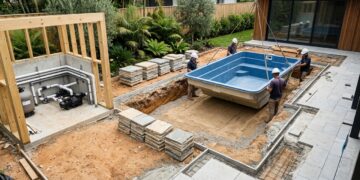 Quanto custa construir uma piscina pequena em julho de 2026 comparando fibra, vinil e alvenaria no quintal