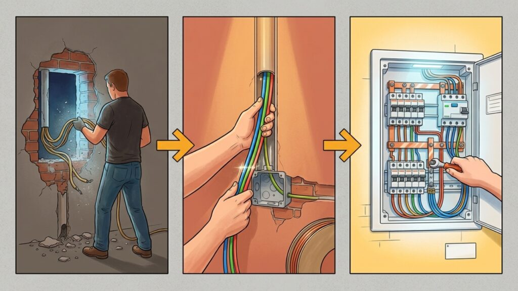 Quanto um eletricista cobra para trocar a fiação de uma casa de 60 m2 em 2026?