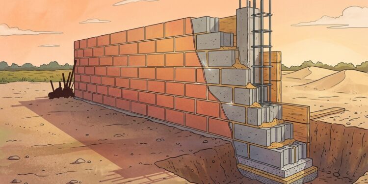 Quanto um pedreiro cobra para construir um muro simples de 30 metros em 2026?