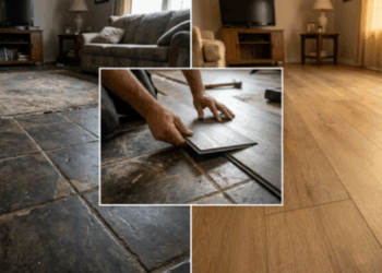Trocar o piso frio sem quebradeira muda o apartamento inteiro, veja quanto custa instalar piso vinílico click sobre a cerâmica antiga