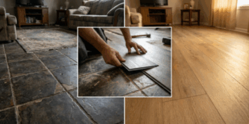 Trocar o piso frio sem quebradeira muda o apartamento inteiro, veja quanto custa instalar piso vinílico click sobre a cerâmica antiga
