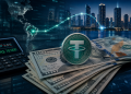 USDT e dólares, montagem com IA